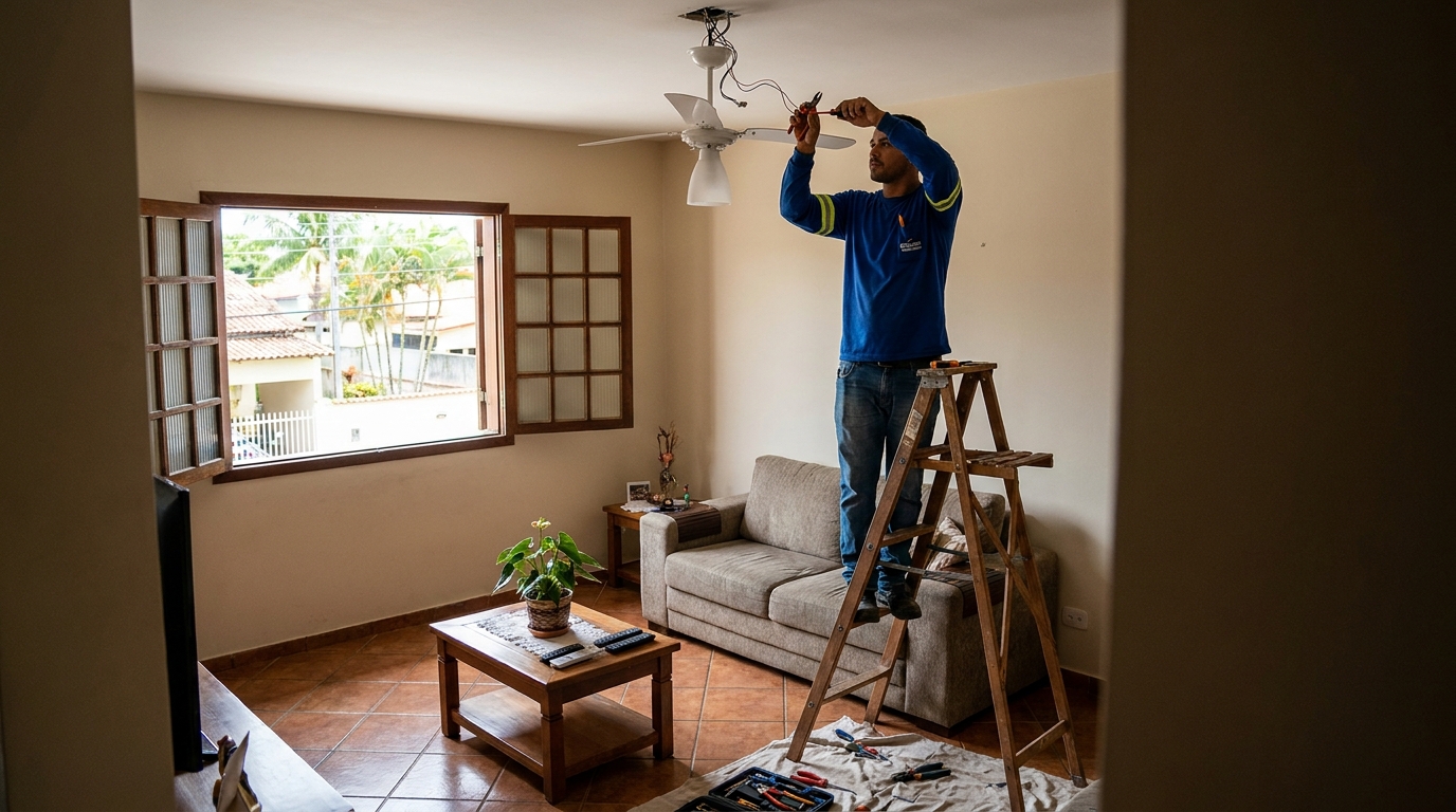 Instalacao de ventilador de teto profissional em Caxias do Sul‑RS