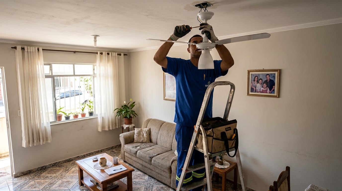 Instalacao de ventilador de teto residencial em Caxias do Sul‑RS